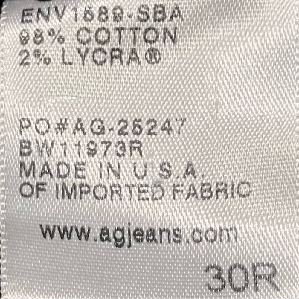AG Adriano Goldschmied Stevie Slim Straight Ankle Pants in Dark Black Women’s 30 - Picture 10 of 11